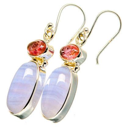 Blue Lace Agate Earrings handcrafted by Ana Silver Co - EARR422014