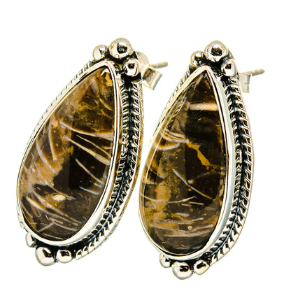Peanut Wood Jasper Earrings handcrafted by Ana Silver Co - EARR422015
