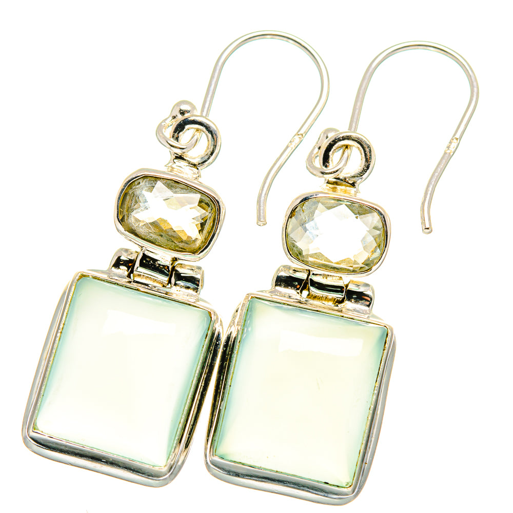 Aqua Chalcedony Earrings handcrafted by Ana Silver Co - EARR422022