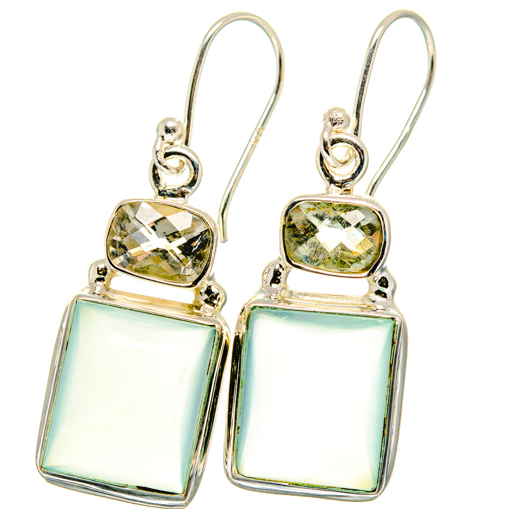 Aqua Chalcedony Earrings handcrafted by Ana Silver Co - EARR422039