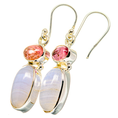 Blue Lace Agate Earrings handcrafted by Ana Silver Co - EARR422047