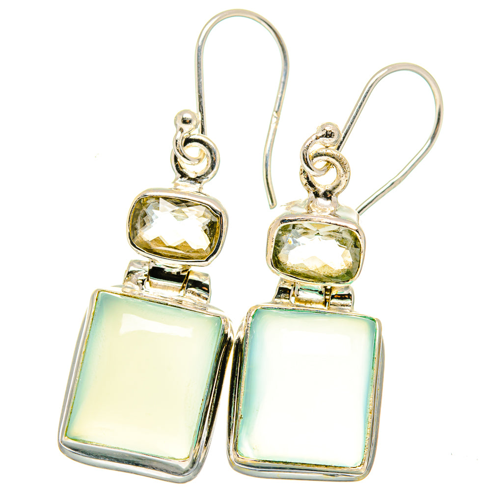 Aqua Chalcedony Earrings handcrafted by Ana Silver Co - EARR422054