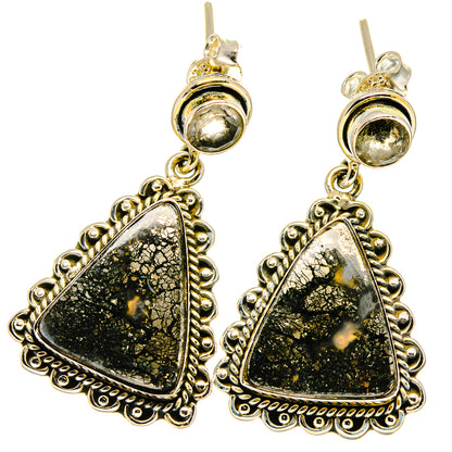 Pyrite Agate Earrings handcrafted by Ana Silver Co - EARR422062