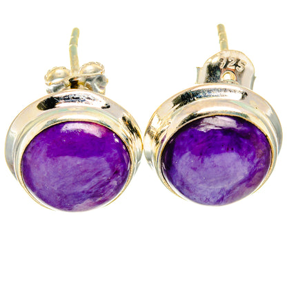 Charoite Earrings handcrafted by Ana Silver Co - EARR422067