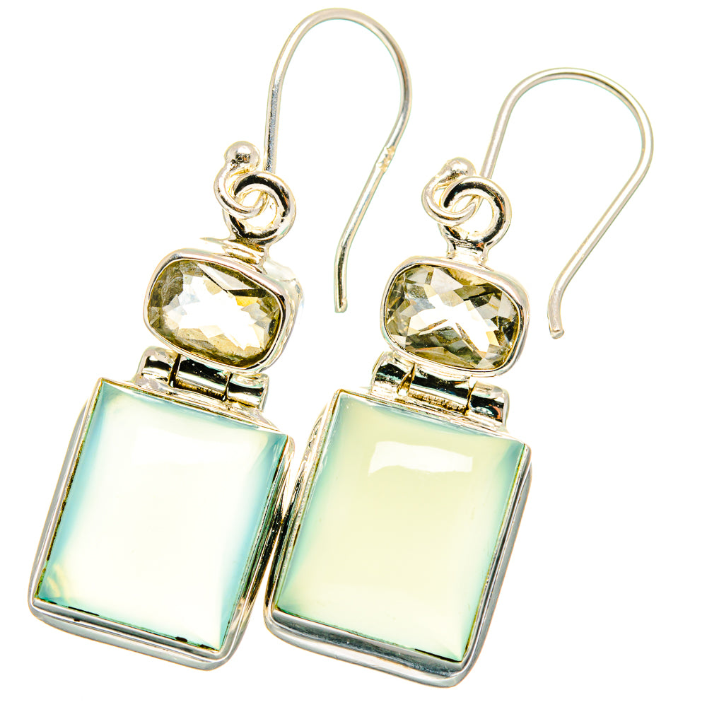 Aqua Chalcedony Earrings handcrafted by Ana Silver Co - EARR422068