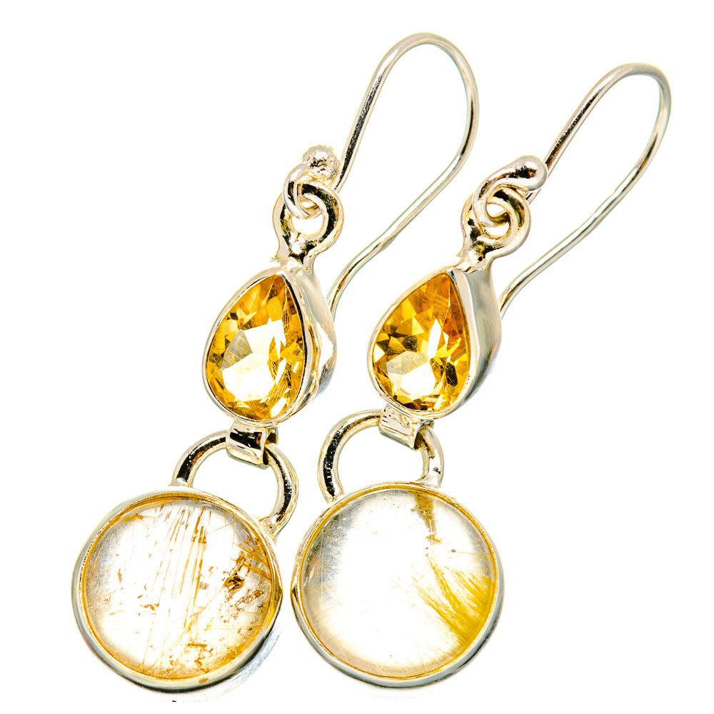 Rutilated Quartz Earrings handcrafted by Ana Silver Co - EARR422071