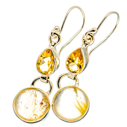 Rutilated Quartz Earrings handcrafted by Ana Silver Co - EARR422071