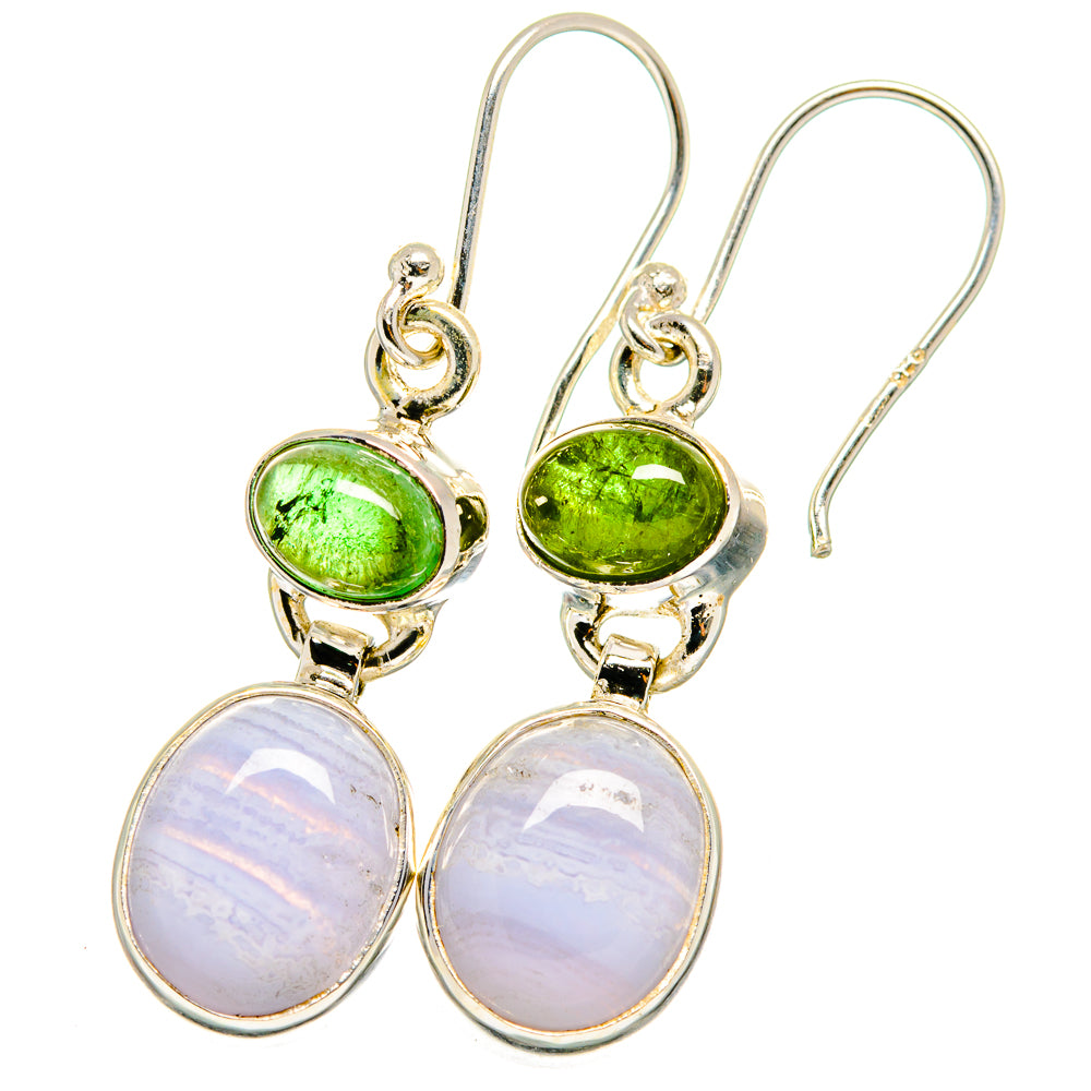 Blue Lace Agate Earrings handcrafted by Ana Silver Co - EARR422076