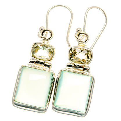 Aqua Chalcedony Earrings handcrafted by Ana Silver Co - EARR422077