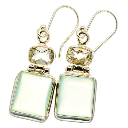 Aqua Chalcedony Earrings handcrafted by Ana Silver Co - EARR422082
