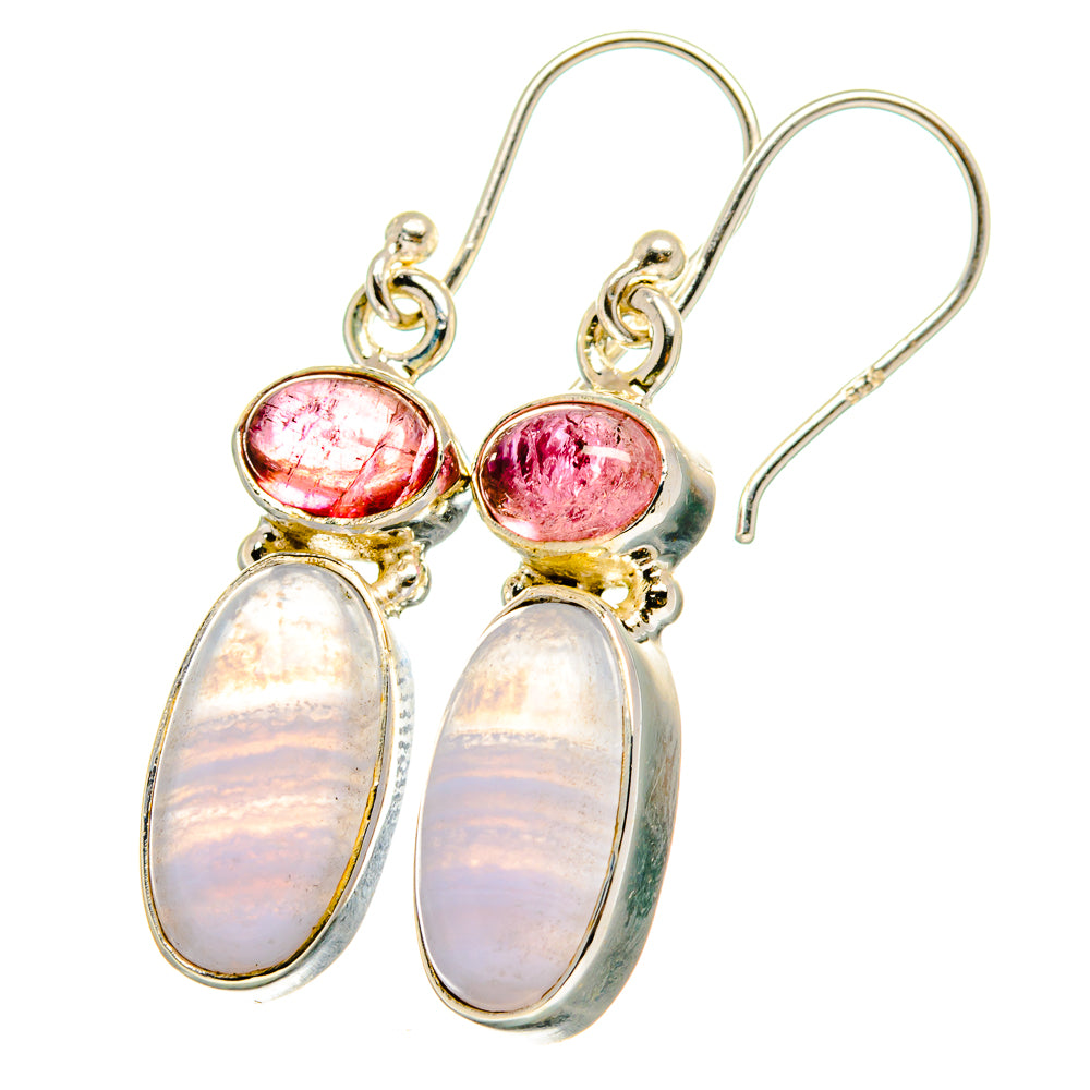 Blue Lace Agate Earrings handcrafted by Ana Silver Co - EARR422084