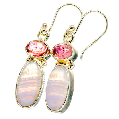 Blue Lace Agate Earrings handcrafted by Ana Silver Co - EARR422084