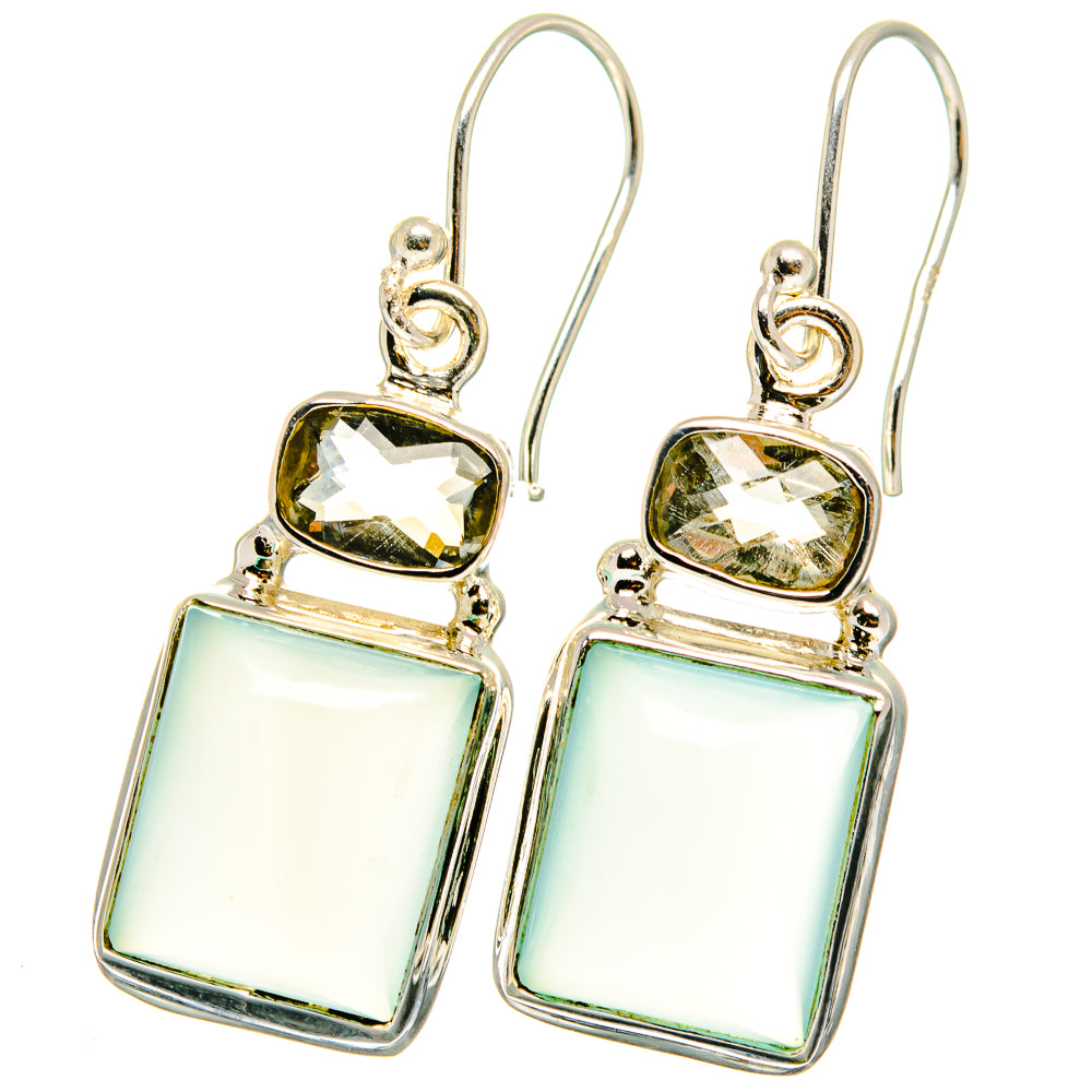 Aqua Chalcedony Earrings handcrafted by Ana Silver Co - EARR422090
