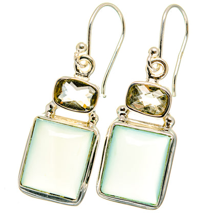 Aqua Chalcedony Earrings handcrafted by Ana Silver Co - EARR422090