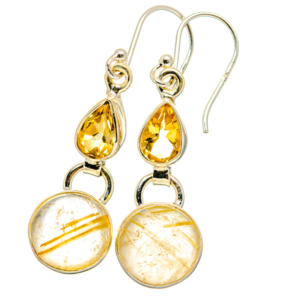 Rutilated Quartz Earrings handcrafted by Ana Silver Co - EARR422092