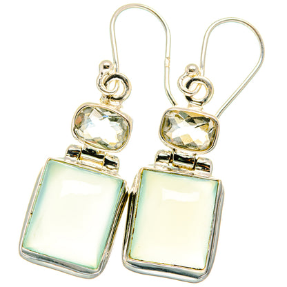 Aqua Chalcedony Earrings handcrafted by Ana Silver Co - EARR422106