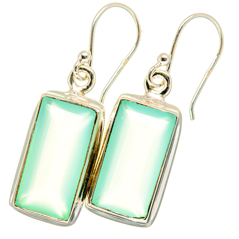 Aqua Chalcedony Earrings handcrafted by Ana Silver Co - EARR422107