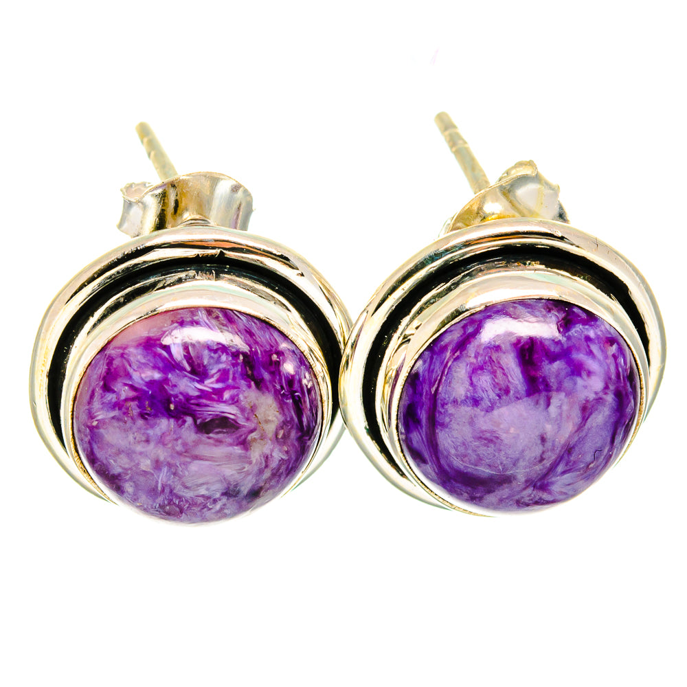 Charoite Earrings handcrafted by Ana Silver Co - EARR422110