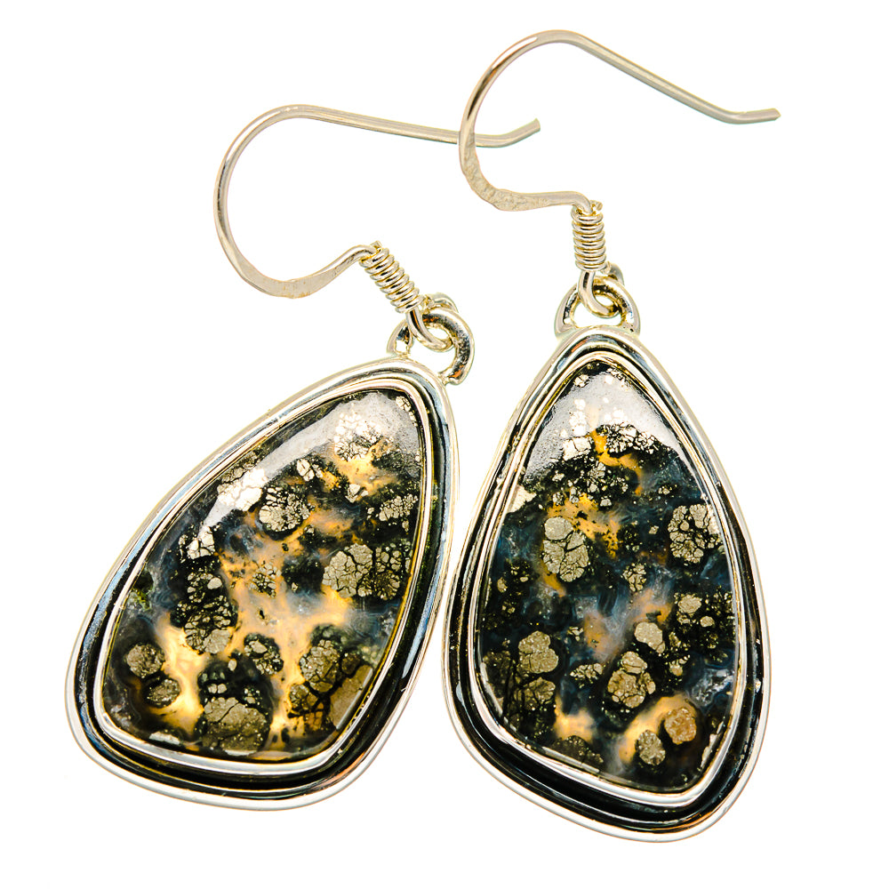 Pyrite Agate Earrings handcrafted by Ana Silver Co - EARR422112