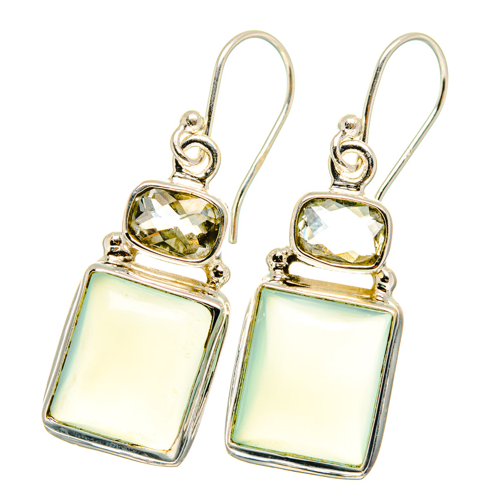 Aqua Chalcedony Earrings handcrafted by Ana Silver Co - EARR422118