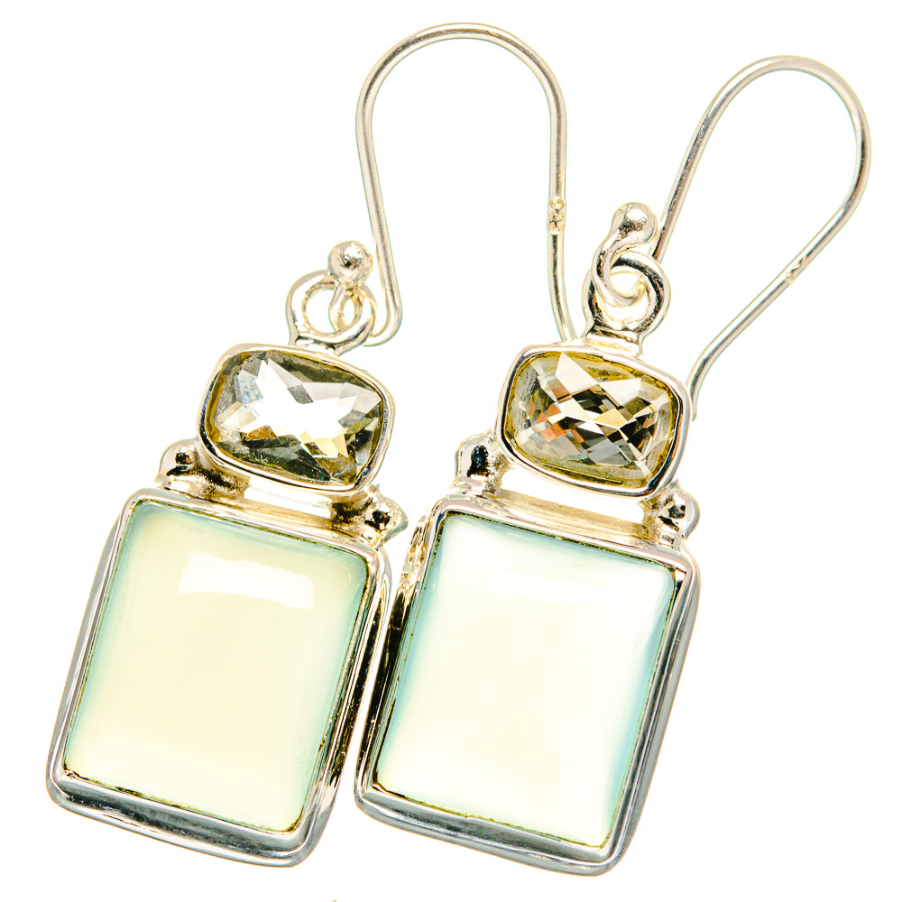 Aqua Chalcedony Earrings handcrafted by Ana Silver Co - EARR422127