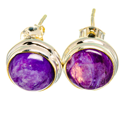 Charoite Earrings handcrafted by Ana Silver Co - EARR422130