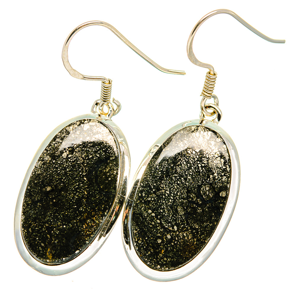 Pyrite Agate Earrings handcrafted by Ana Silver Co - EARR422138 - Photo 2