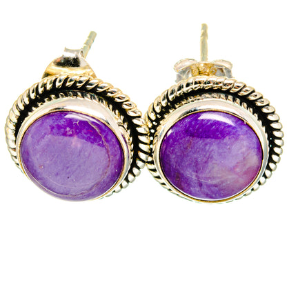 Charoite Earrings handcrafted by Ana Silver Co - EARR422140