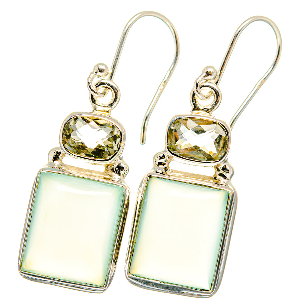 Aqua Chalcedony Earrings handcrafted by Ana Silver Co - EARR422142