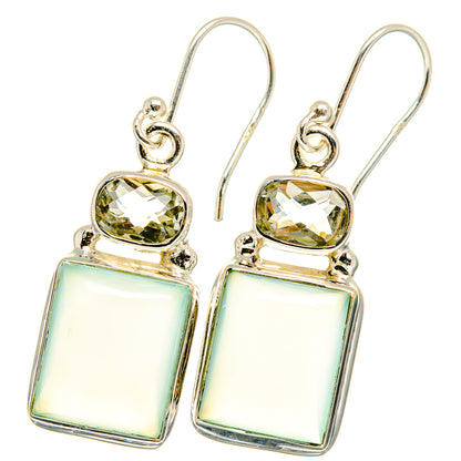 Aqua Chalcedony Earrings handcrafted by Ana Silver Co - EARR422142