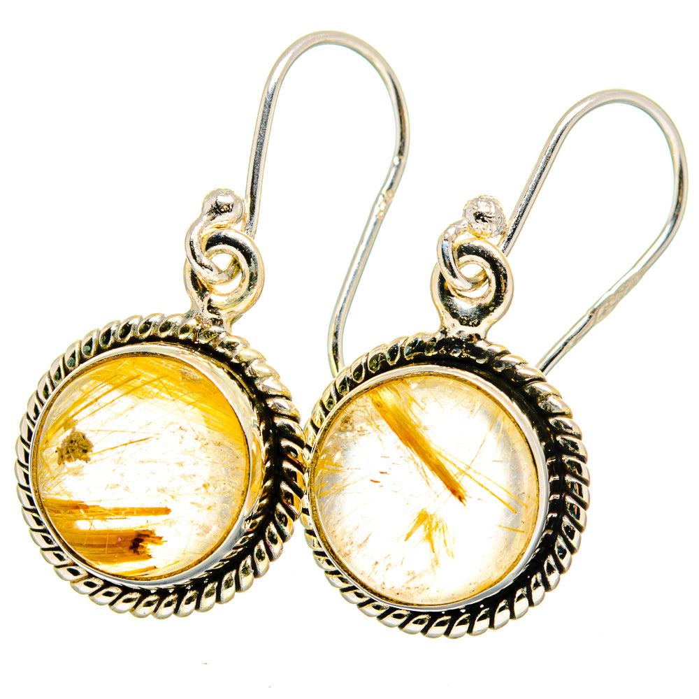 Rutilated Quartz Earrings handcrafted by Ana Silver Co - EARR422157