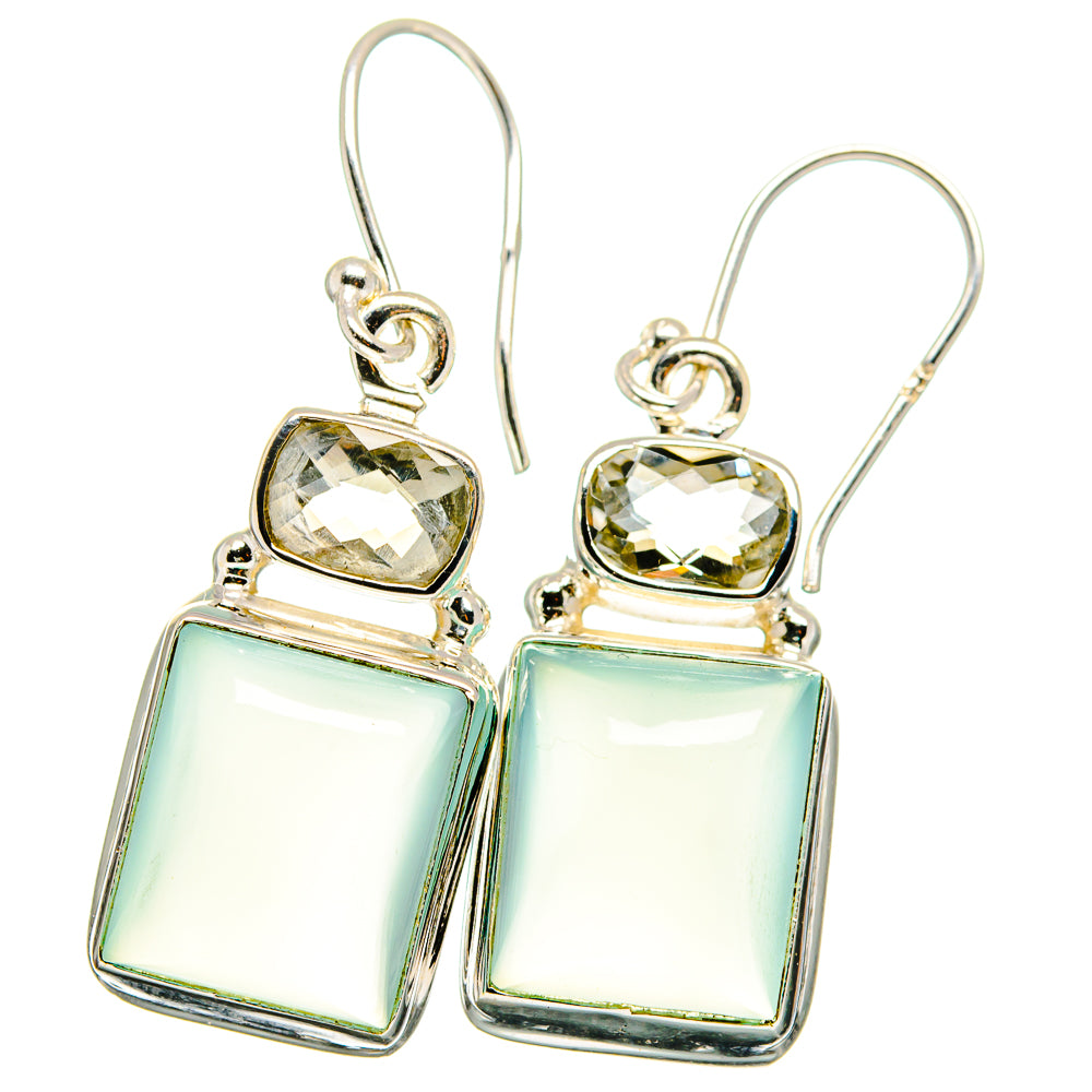 Aqua Chalcedony Earrings handcrafted by Ana Silver Co - EARR422158