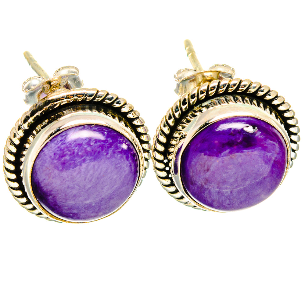 Charoite Earrings handcrafted by Ana Silver Co - EARR422179