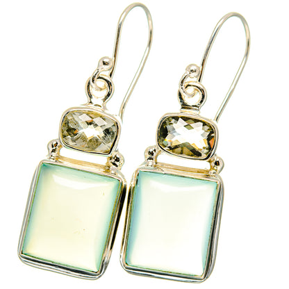 Aqua Chalcedony Earrings handcrafted by Ana Silver Co - EARR422181