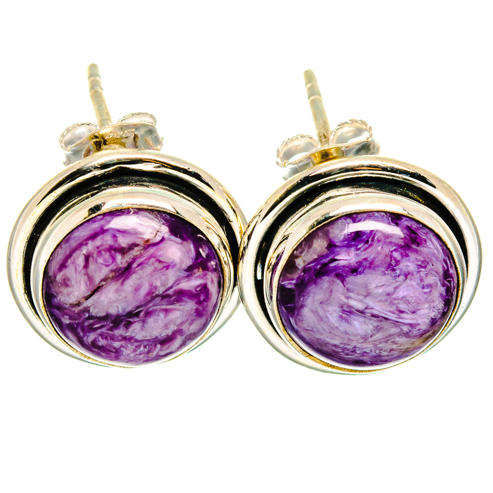 Charoite Earrings handcrafted by Ana Silver Co - EARR422183