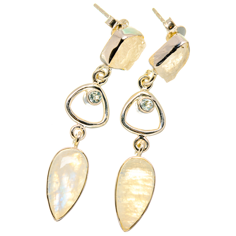 Rainbow Moonstone Earrings handcrafted by Ana Silver Co - EARR422213