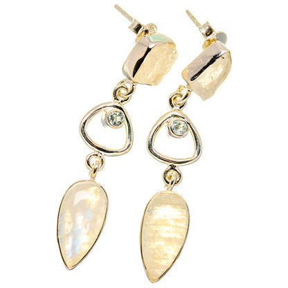 Rainbow Moonstone Earrings handcrafted by Ana Silver Co - EARR422213