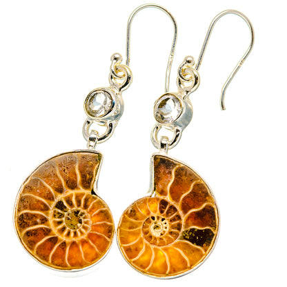Ammonite Fossil Earrings handcrafted by Ana Silver Co - EARR422231