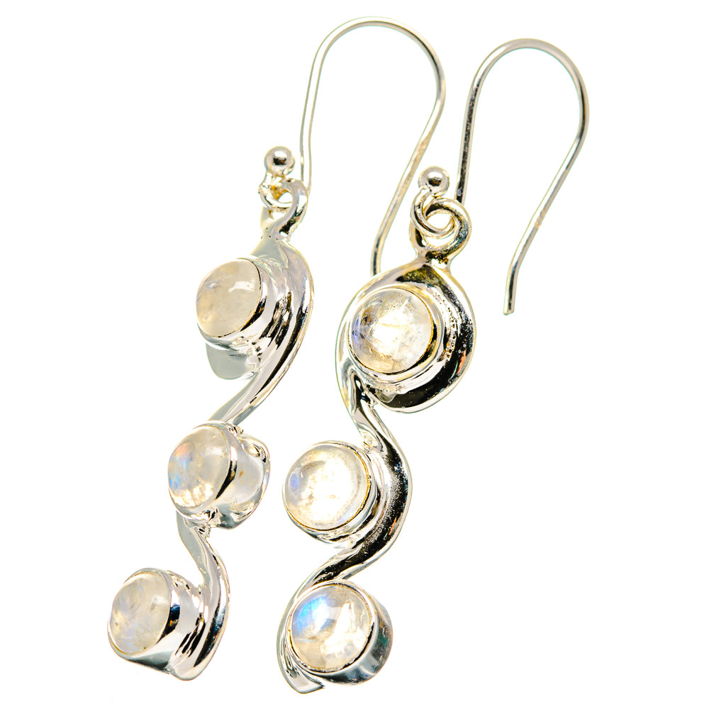 Rainbow Moonstone Earrings handcrafted by Ana Silver Co - EARR422242