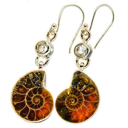 Ammonite Fossil Earrings handcrafted by Ana Silver Co - EARR422257