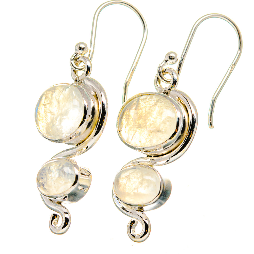 Rainbow Moonstone Earrings handcrafted by Ana Silver Co - EARR422268