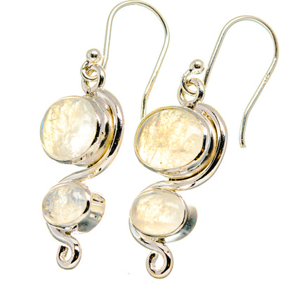 Rainbow Moonstone Earrings handcrafted by Ana Silver Co - EARR422268