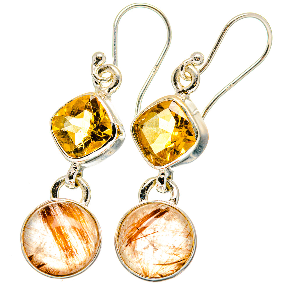 Rutilated Quartz Earrings handcrafted by Ana Silver Co - EARR422310