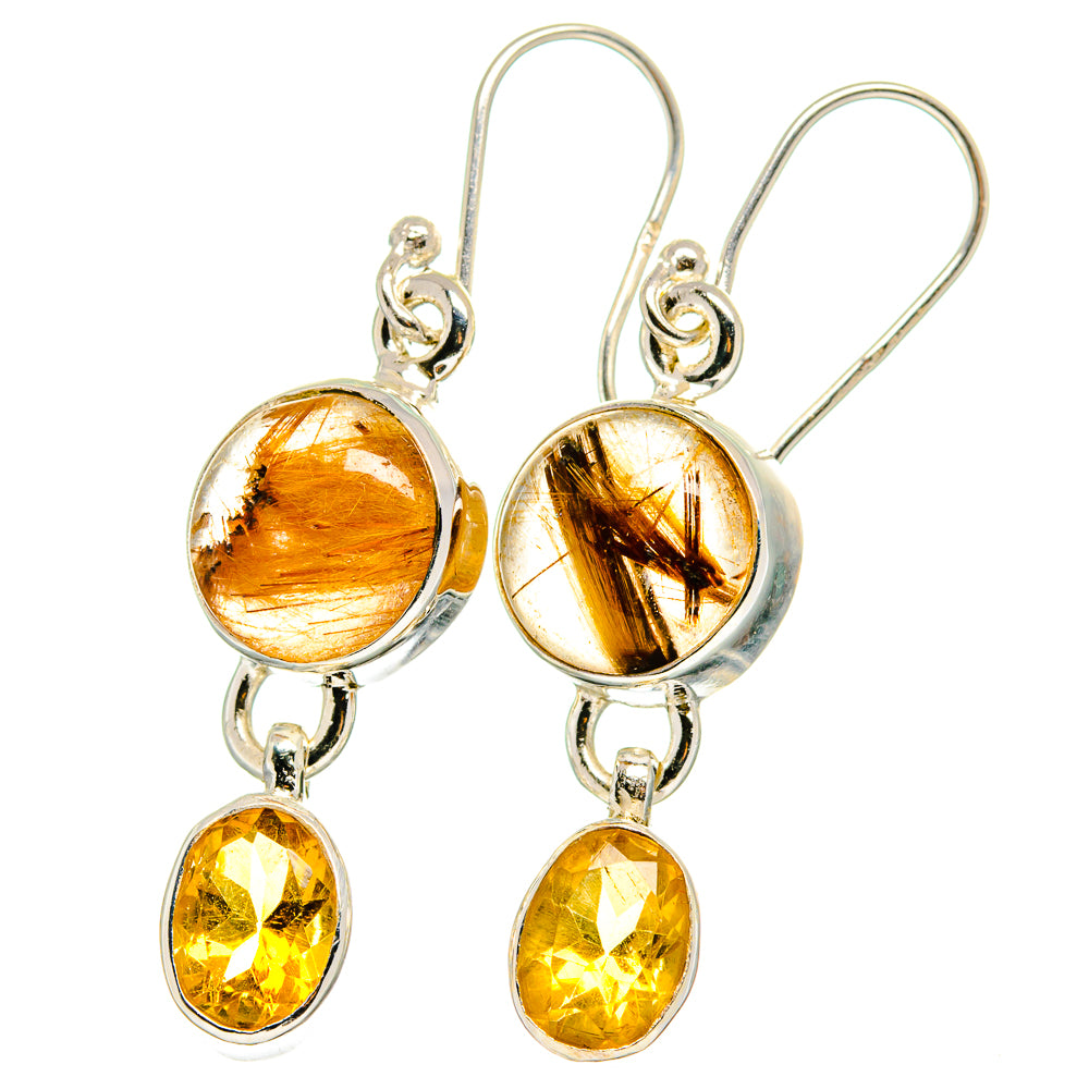 Rutilated Quartz Earrings handcrafted by Ana Silver Co - EARR422320