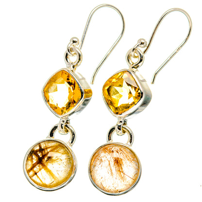 Rutilated Quartz Earrings handcrafted by Ana Silver Co - EARR422329