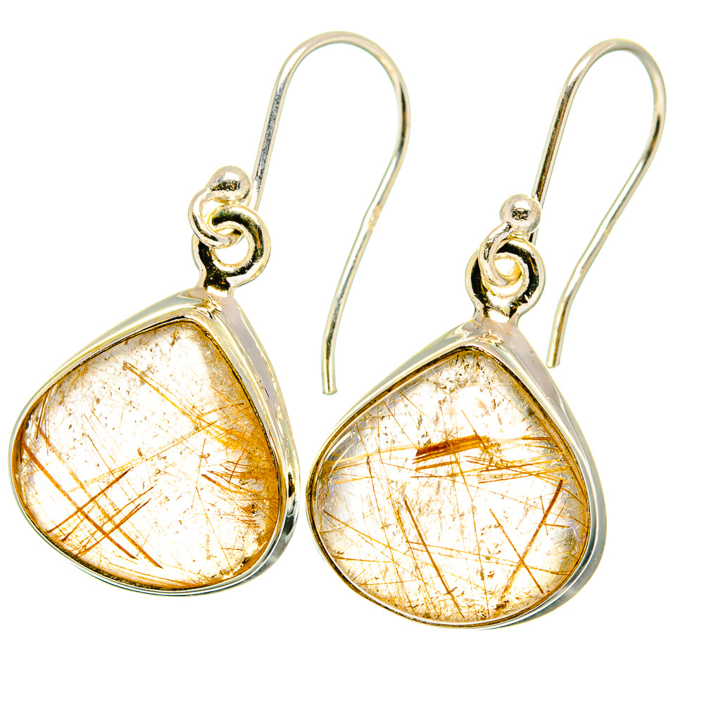 Rutilated Quartz Earrings handcrafted by Ana Silver Co - EARR422333