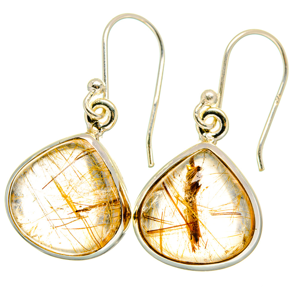 Rutilated Quartz Earrings handcrafted by Ana Silver Co - EARR422340