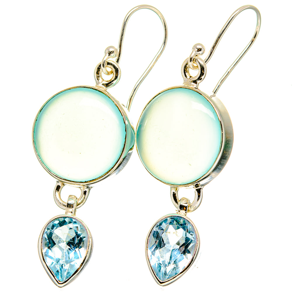 Aqua Chalcedony Earrings handcrafted by Ana Silver Co - EARR422341