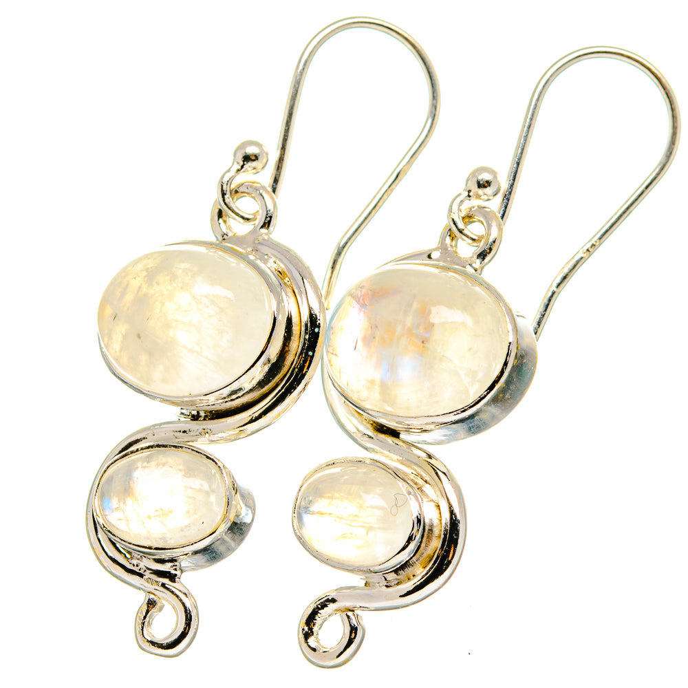 Rainbow Moonstone Earrings handcrafted by Ana Silver Co - EARR422343