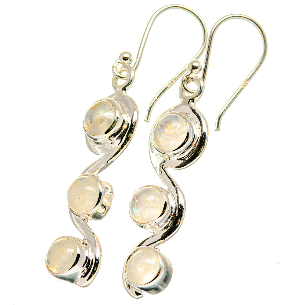 Rainbow Moonstone Earrings handcrafted by Ana Silver Co - EARR422361